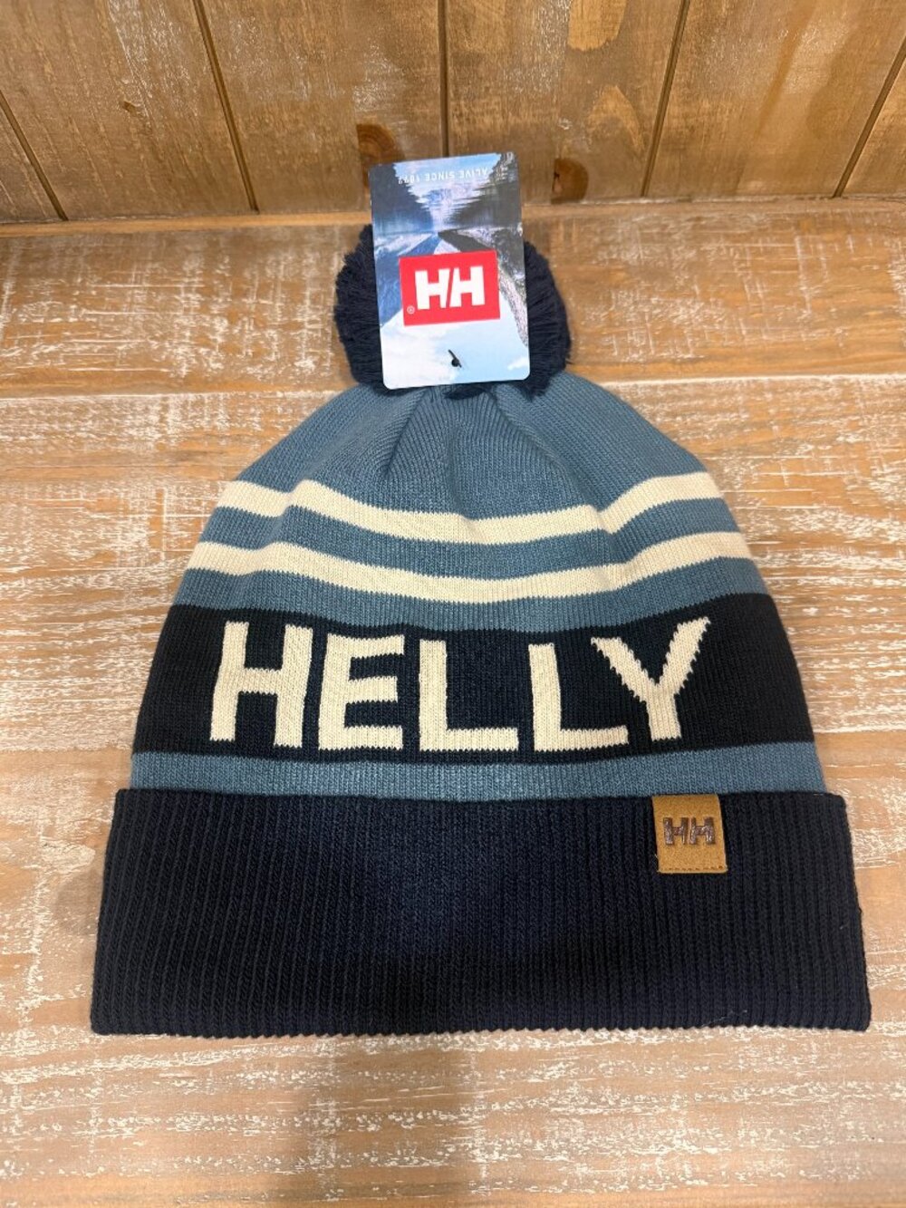 Helly Hansen Ridgeline Beanie Unisex Retro Pom Pom Outdoor Cap Blue